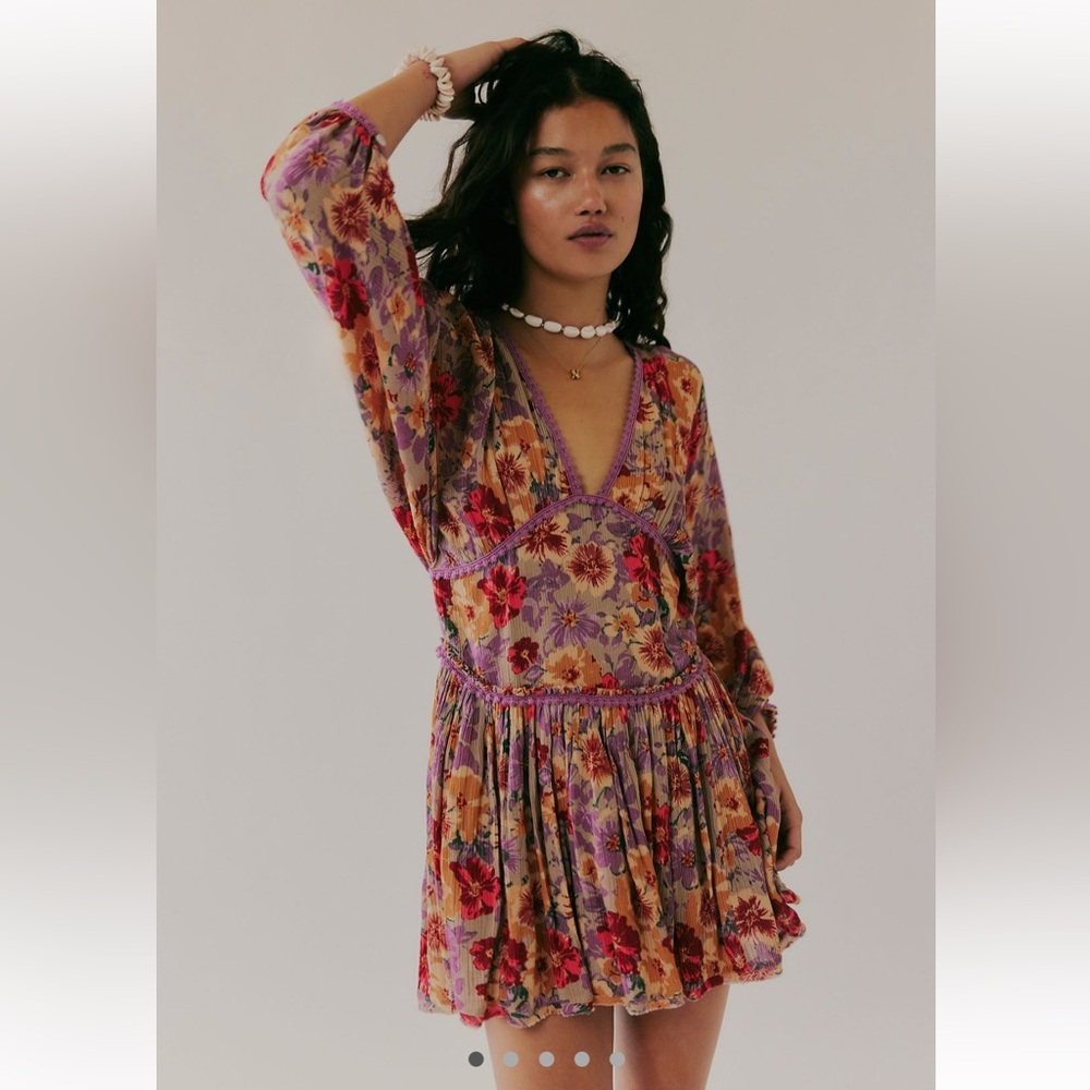 Free People Sweet Dreams Printed Mini Dress Small